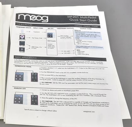 Moog-MP-201 User manual & v2.0 Addendum